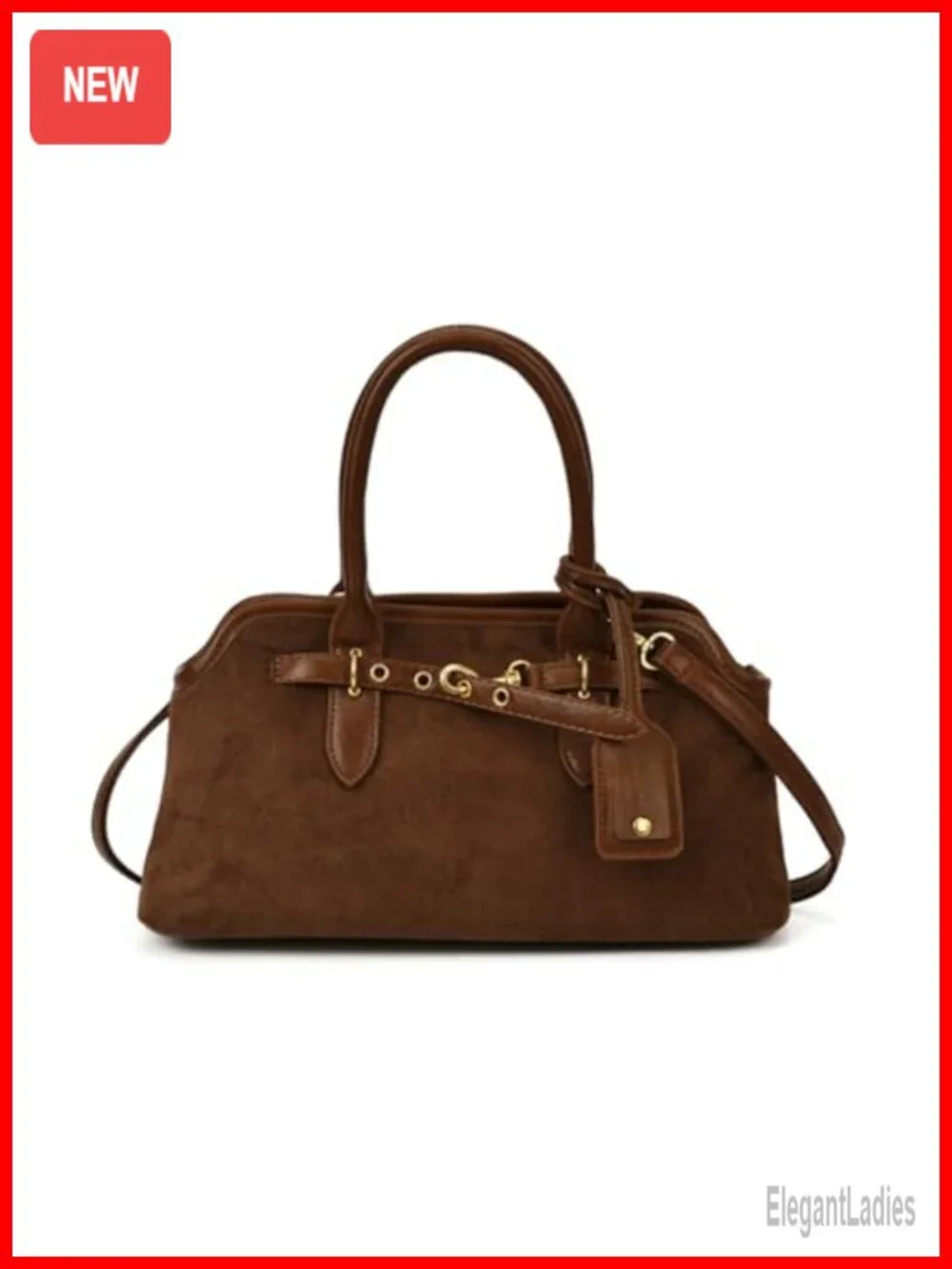 Faux Suede Tote Bag Slouchy Hobo Shoulder Crossbody Handbag